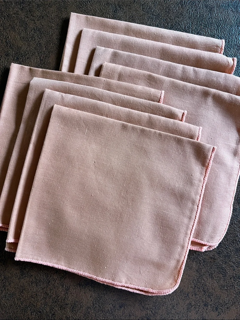 Set of 8 dinner napkins, about 14” square